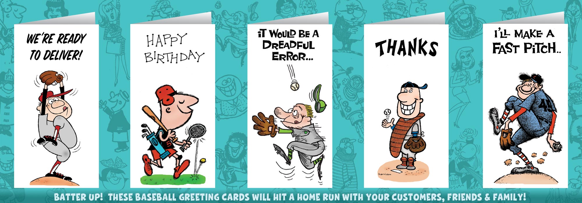 HarrisonGreetings.com Header Baseball Greeting Cards