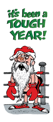 Tough Year Santa Christmas Greeting Card